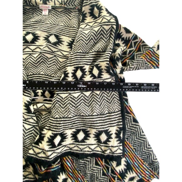 Xhilaration Open Front Aztec Sweater Waterfall Cardigan Tribal Size XL/XXL - Picture 7 of 11